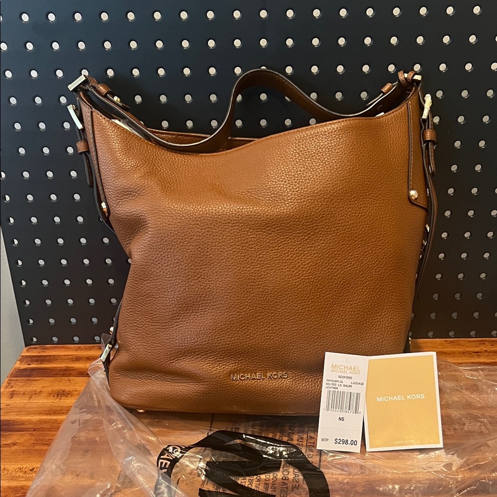 Michael Kors Brown Leather BEDFORD Shoulder Bag